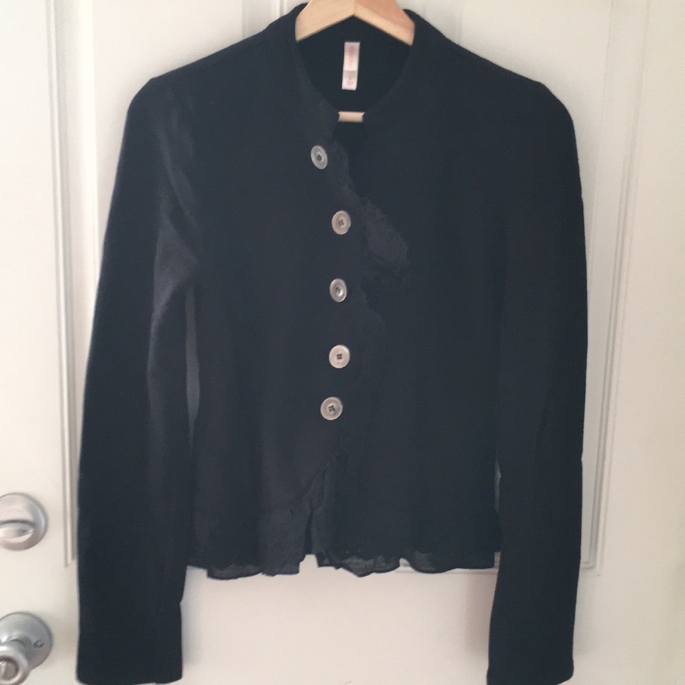 Xhiliration lace detailed sweater jacket